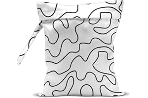 zcyxuuw Wet Bag, Wet Dry Bag, Wet Bag for Swimsuit, Travel, Beach, Pool, Diapers, Dirty Yoga Gym Clothes, Makeup Bag, Waterproof Reusable Minimalist Aesthetic Line Art Geometric Decor