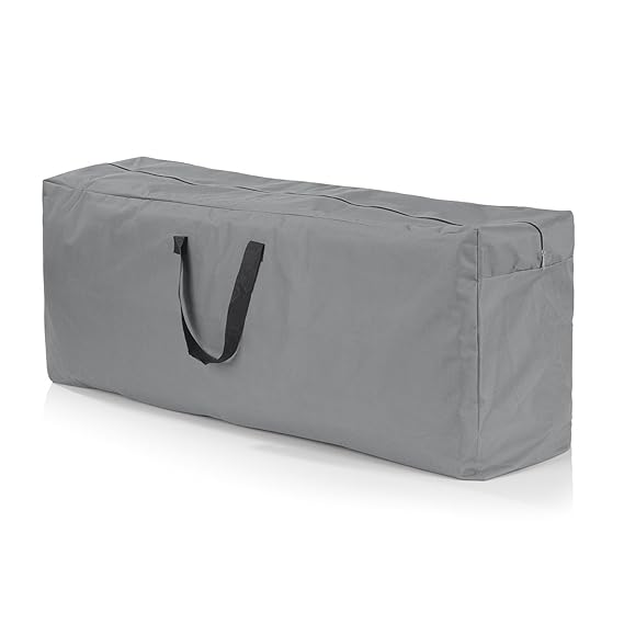 PRIMA GARDEN Polster-Aufbewahrungstasche | ca. 125 x 50 x 32 cm | Robust | Wasserfest | UV-beständig | Passend für 4 Hochlehn