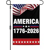 America Birthday Garden Flag 12x18 Inche Double Side, 1776 2026 Years Anniversary Patriot Garden Flags, for Street Lawn Parties Event Decoration