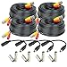 Amcrest 4-Pack 60 Feet Pre-Made All-in-One Siamese BNC Video and Power CCTV Security Camera Cable with Two Female Connectors for 960H & HD-CVI Camera and DVR (SCABLEHD60B-4pack)