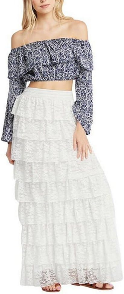 Tomblin Boho Gypsy High Waisted Ruffles Long Maxi Tiered Skirt