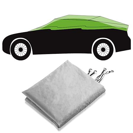 casa pura Autoabdeckung Halbgarage für Winter & Sommer | Silber | passende Größe wählbar (Größe M: 259x122x61cm)