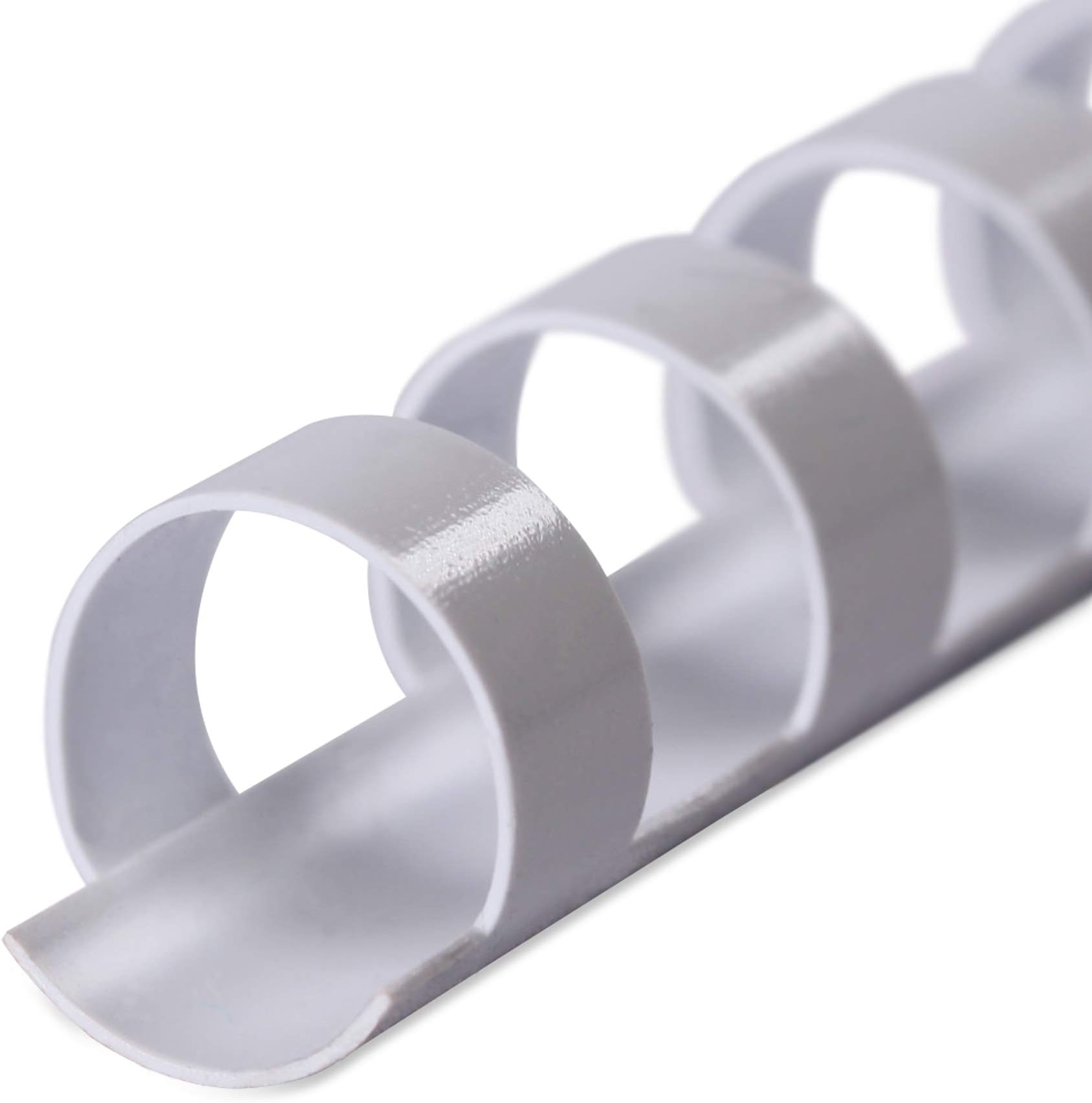 Spiral Plastic Binding Combs 14 mm Round, Set of 100, Colour white