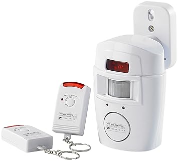 VisorTech PE NC-9056 Bewegungssensor Hausalarm mit PIR 2 Fernbedienungen (Bewegungsmelder mit Alarm)