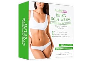 Brazilian Belle Detox Clay Body Wraps for Body Firming & Skin Tightening – Anti-Cellulite Stomach Wraps with Bentonite Clay & Aloe Vera – Complete Firming Cream Skincare Kit with up to 12 Applications
