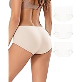 LIIJOO Seamless Mid Waisted Underwear for Women, Full Coverage No Show Briefs, Soft Stretch Panties