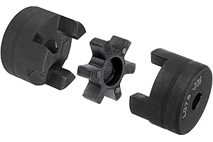 uxcell 7/16" to 3/4" L075 Flexible 3-Piece L-Jaw Coupling Coupler Set & Buna-N NBR Rubber Spider for Log Splitter Hybrid Equipment