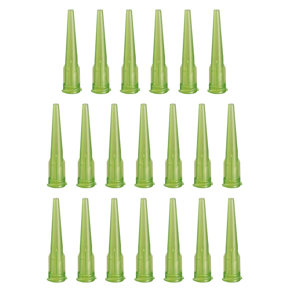 sourcing map Industrial Blunt Tip Tapered Dispensing Fill Needle 14ga X 1.26" Olive 20pcs
