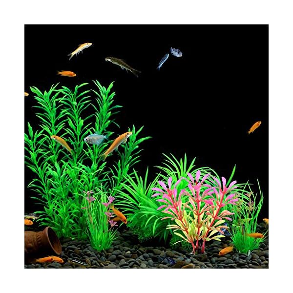 Vibury-Aquarium-Decoration-Plants-with-Rockery-View-13pcs-Green-Aquarium-Plants-Plastic-and-Aquarium-Mountain-Reef-Rock-Cave-Resin-Fish-Tank-Ornament-Decoration Vibury Aquarium Decoration Plants with Rockery View, 13pcs Green Aquarium Plants Plastic and Aquarium Mountain Reef Rock…