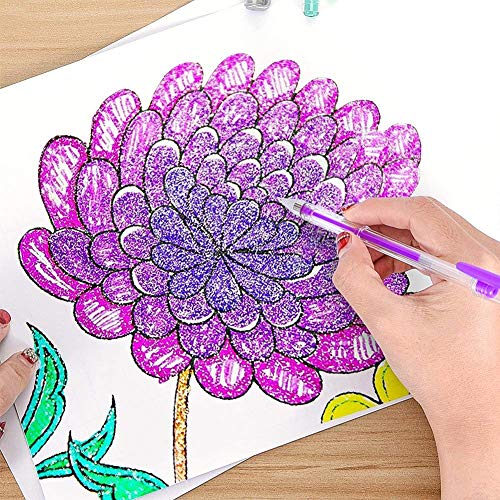 UnityStar 80 Unique Colors Glitter Gel Pen Set Coloring Pens for Kids Adult Coloring Books, Drawing, Doodling, Greeting Cards, Letters