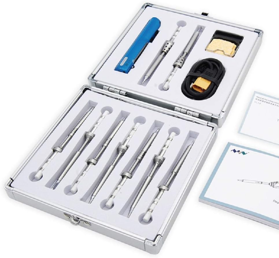 TS100 Mini 12in1 Soldering Iron Station Kit 9pcs Tips XT60 Cable Holder in Case Programmable Open Source
