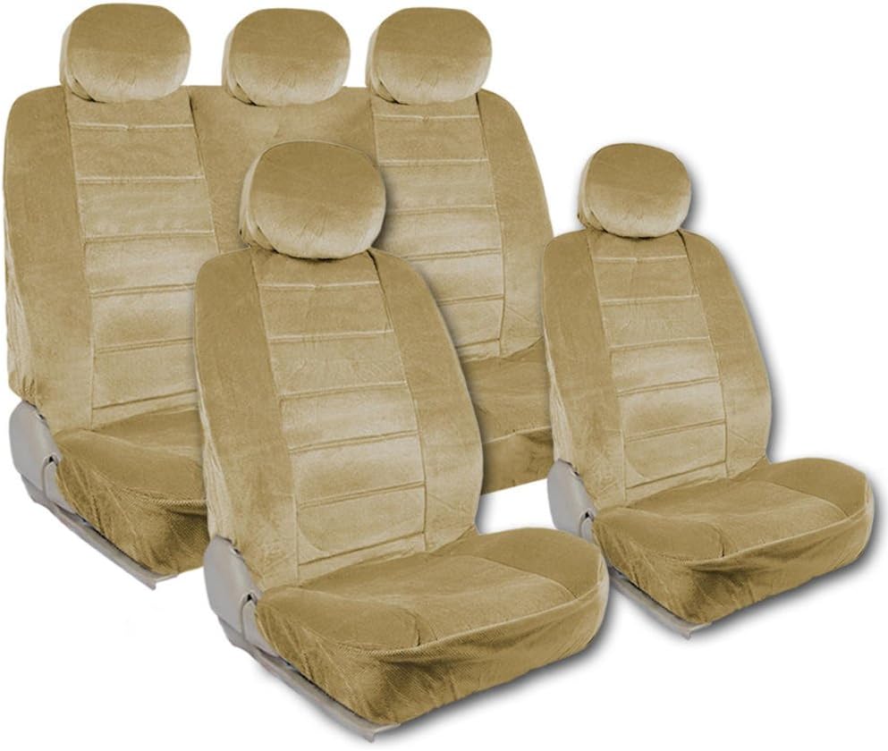 Beige Car Seat Covers Dotted Cloth Extra Size Regal Pattern