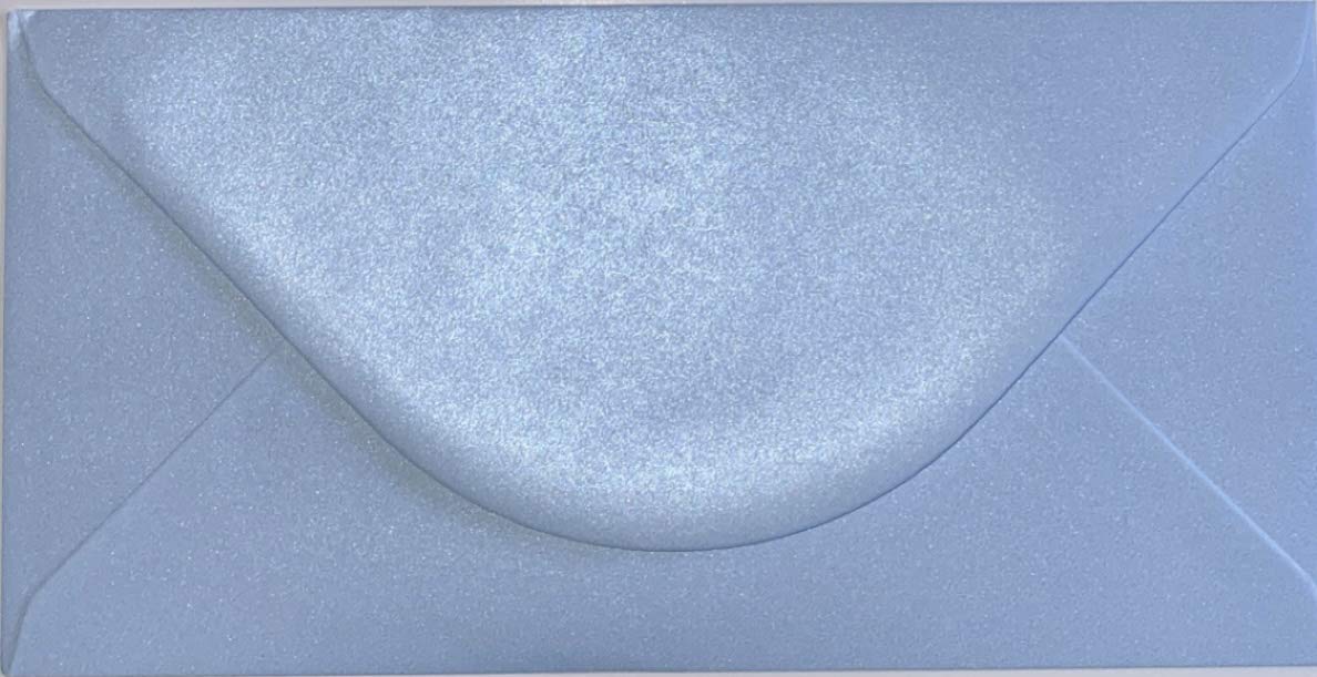 DL (110mm x 220mm) Coloured Envelopes Perfect for Christmas Cards, Greeting Cards, Wedding/Party Invitations, Crafts and Many More - Pack of 12 (Pearl Blue)