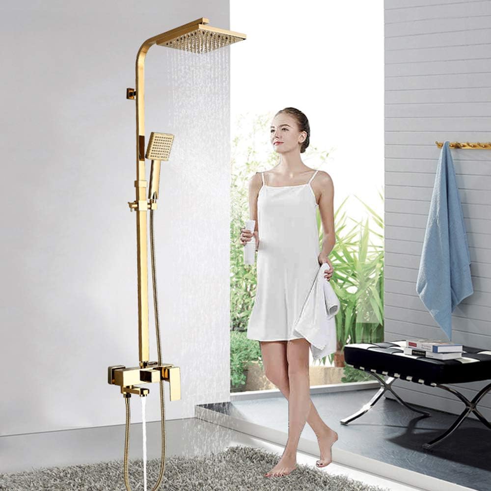Onyzpily Gold Shower tap Shower Set 3Function Storage Shower System