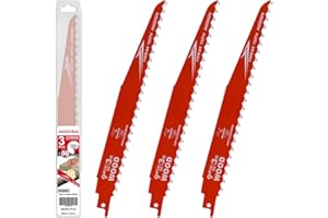AIKENSAI 3-Pack 9 Inch 3TPI Carbide Pruning Saw Blades Carbide Reciprocating Saw Blades for Wood Trees Compatible with Sawzal
