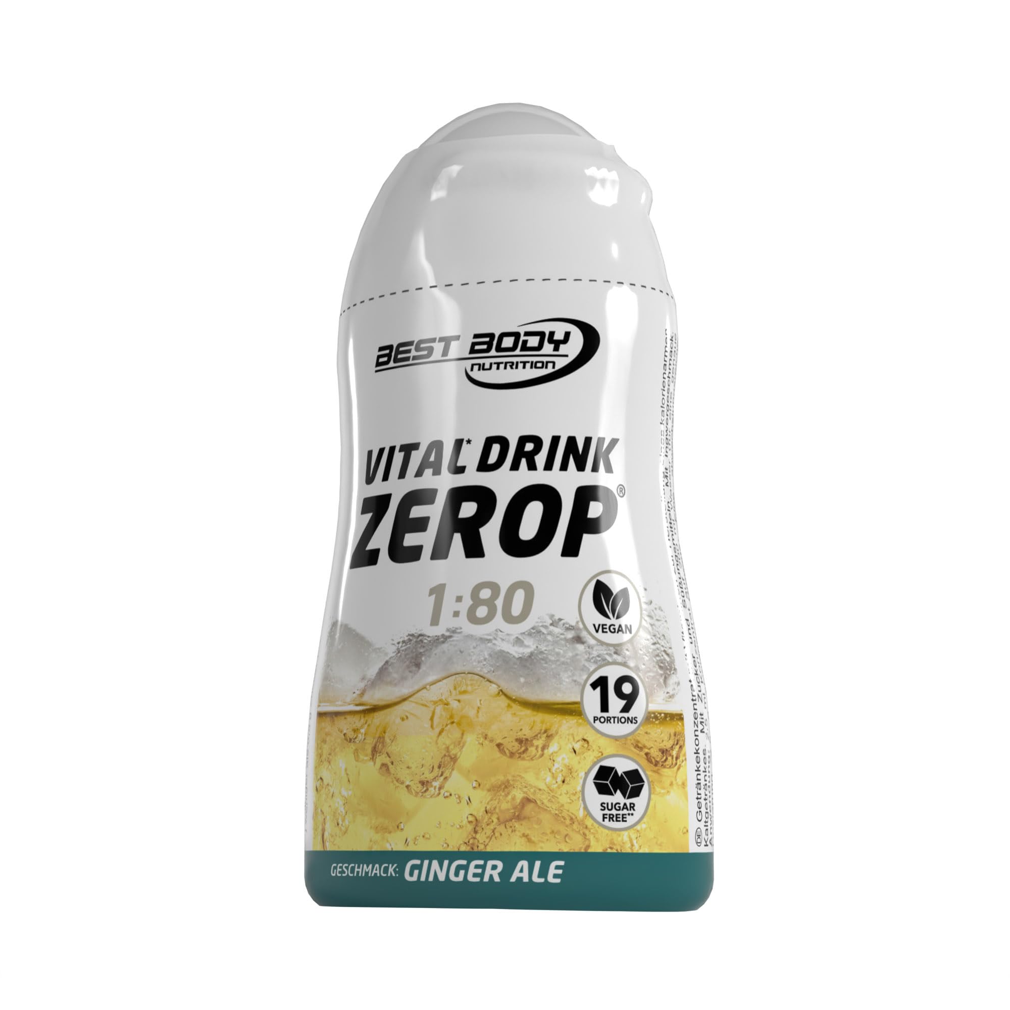 Best Body Nutrition Vital Drink ZEROP - Ginger Ale, Original Getränkekonzentrat - Sirup - zuckerfrei, 1:80 ergibt 19 Portionen Fertiggetränk, 48 ml
