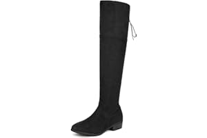 DREAM PAIRS Women's Over The Knee High Low Block Heel Riding Boots Uplace Lei