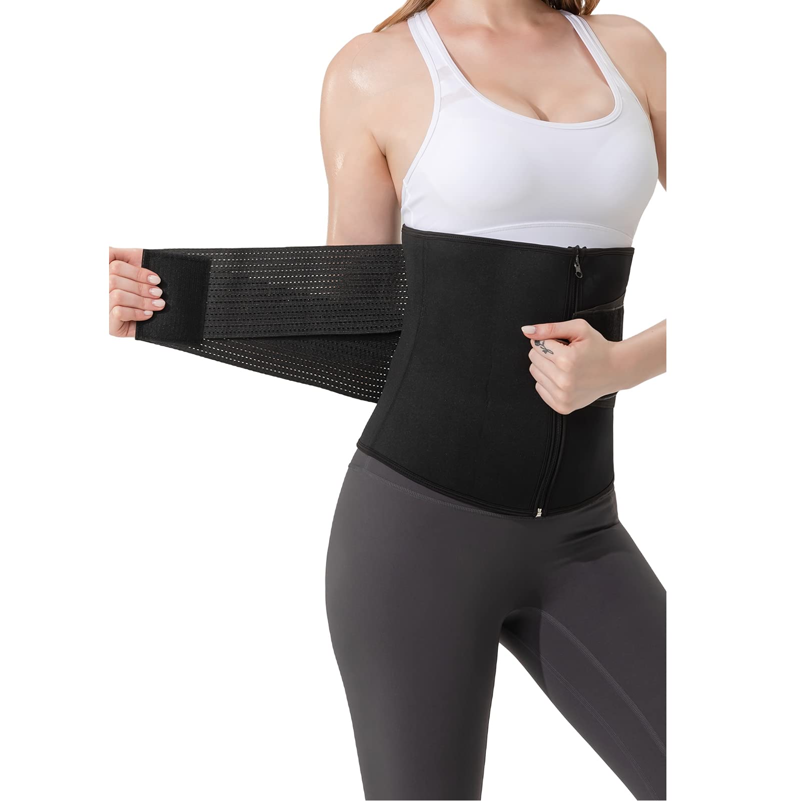 Portzon Unisex's Sweat Belt Base Layer Set, Black, Medium