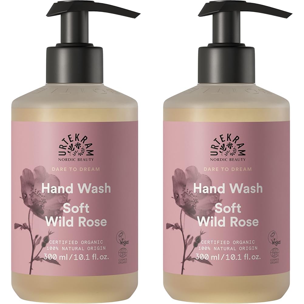 Urtekram Hand Wash - Moisturizing - Wild Rose - 300 ml, Vegan, Organic, Natural Origin (Pack of 2)