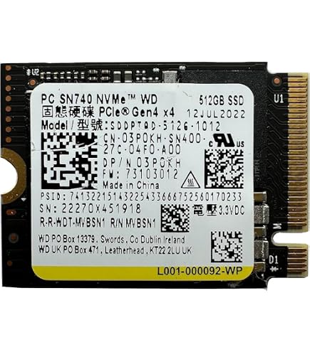 Amazon.com: WD PC SN740 512GB NVMe SSD, M.2 2242 PCIe Gen4x4, 3D