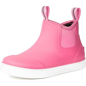 Furuian Kids Deck Boots Waterproof Ankle Rain Boots for Girls and Boys | Lightweight Rubber Boots, Kids Non-Slip Outdoor Chil