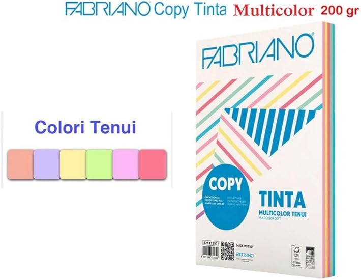 Fabriano Risma Carta 100 Fg 200 Gr Colori Pastello Amazon It Casa E Cucina
