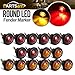 Partsam 8 Pcs Red & 8 Pcs Amber 3/4 Inch Mount LED Bullet Button Light Lamp Truck Trailer Round Side Marker Clearance Lights w/Plug/Connector Ends (Total of 16 Pcs)