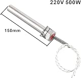 DERNORD 220V 500W Heating Cartridge 3/4 Inch Flange Stainless Steel DIY Rod view 2