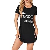 Vrtige Women's Nightgown Short Sleeve Cute Printed Sleepshirts Nightshirt Soft Pajama Sleepwear