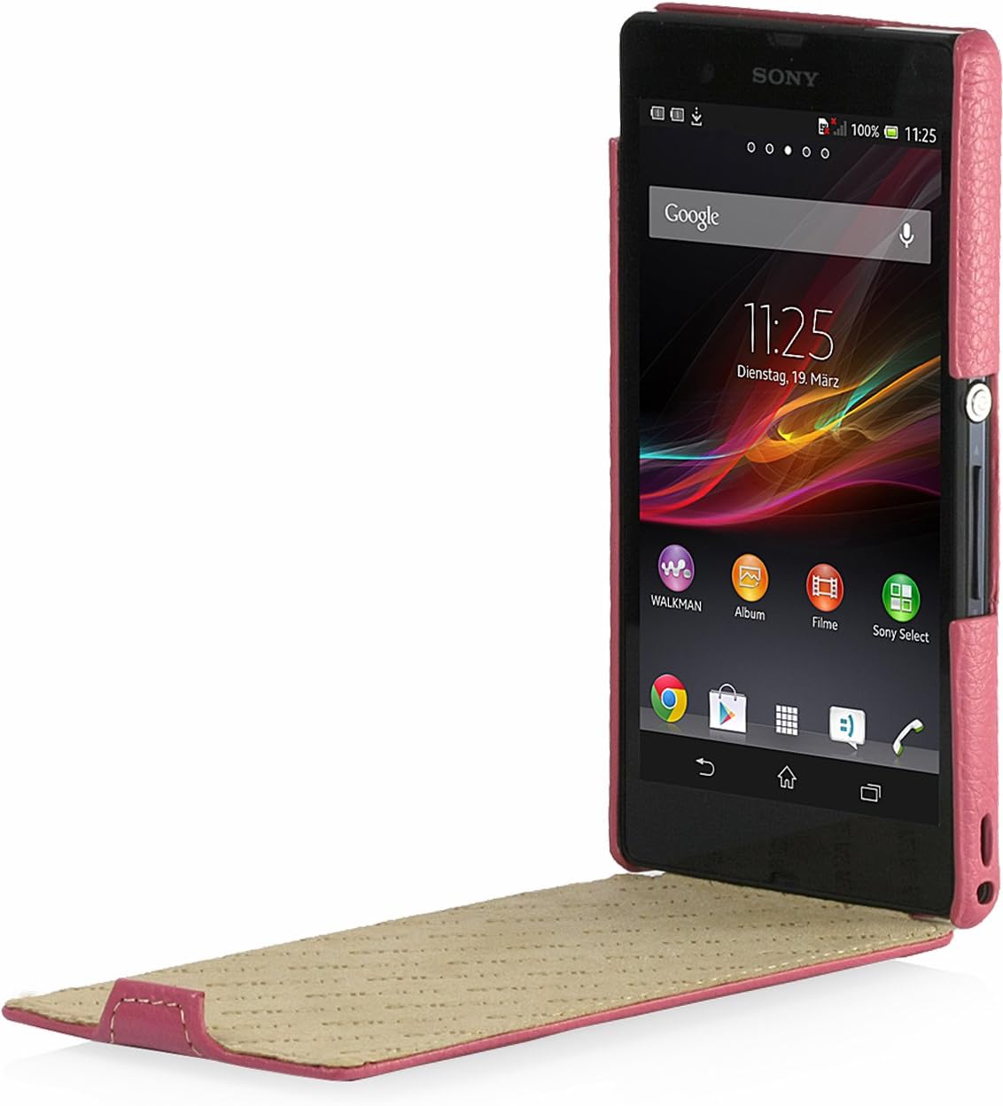 StilGut Leather Case for Sony Xperia Z, pink - Image 3