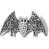 Xerling Halloween Rhinestone Black Bat Hair Clips Horror French Barrette Hair Pins for Girls Vintage Automatic Hair Spring Clips Accessories for Women (Bat)