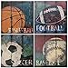Natural art Soccer Football Sports Themed Canvas Room Baby Nursery Wall Decor Basketball Boys Gift, 12x12inx4pcs, Blue