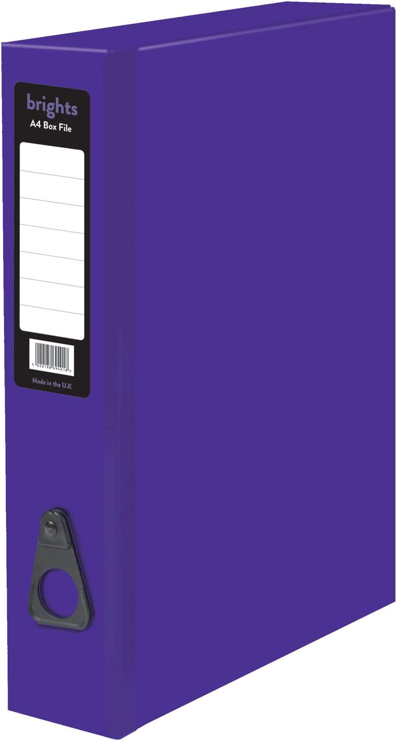 Office Box File 75mm Spine Lock Spring Foolscap Purple Pack 5 Amazon