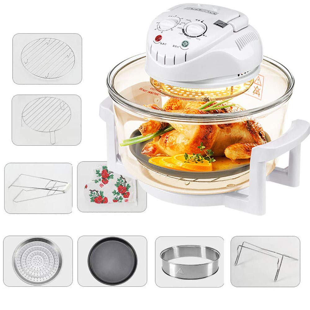 SXJS 17L 1300W Air Fryer with Dual Knob Control, 60Min Timer with Self-Cleaning Function, Adjustable