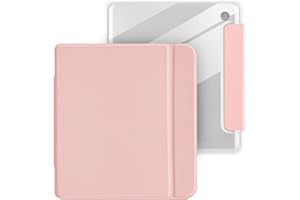 JeLLYPIE Case for Kobo Libra Colour (2024)/ Kobo Libra 2 (2021), Clear Acrylic Back Lightweight Smart Cover, Vegan Leather, P