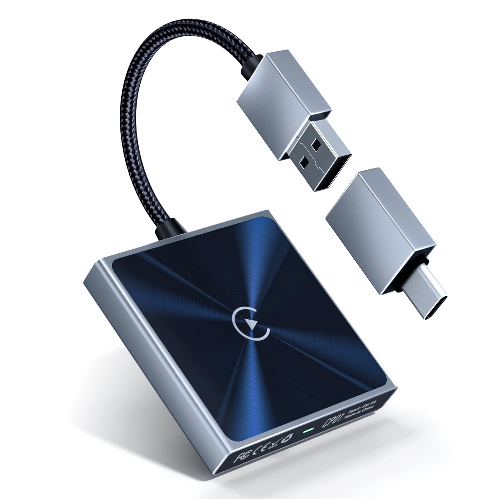 Photo 1 of **FOR PARTS/ NON-FUNCTIONAL*** Wireless CarPlay Adapter for iPhone, Super mini Compact 2-in-1 Dongle for Apple iOS?10+, Convert Wired to Wireless CarPlay, Instant Connectivity, Fit for Cars with Built-in CarPlay, Black