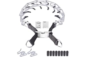 Prong Collar for Dogs, Pinch Collar for Dogs, Adjustable Dog Training Collar with Metal Quick Release Buckle for Small Medium