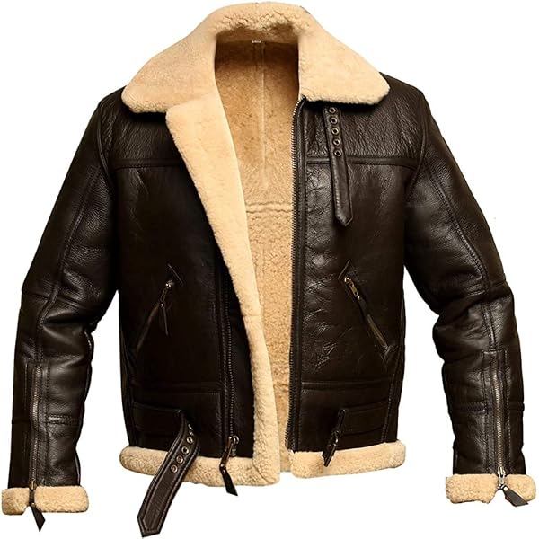 Men RAF Aviator Bomber Real Shearling Sheepskin Leather Jacket, Brown,  X-Small : Amazon.ca: Clothing, Shoes u0026 Accessories