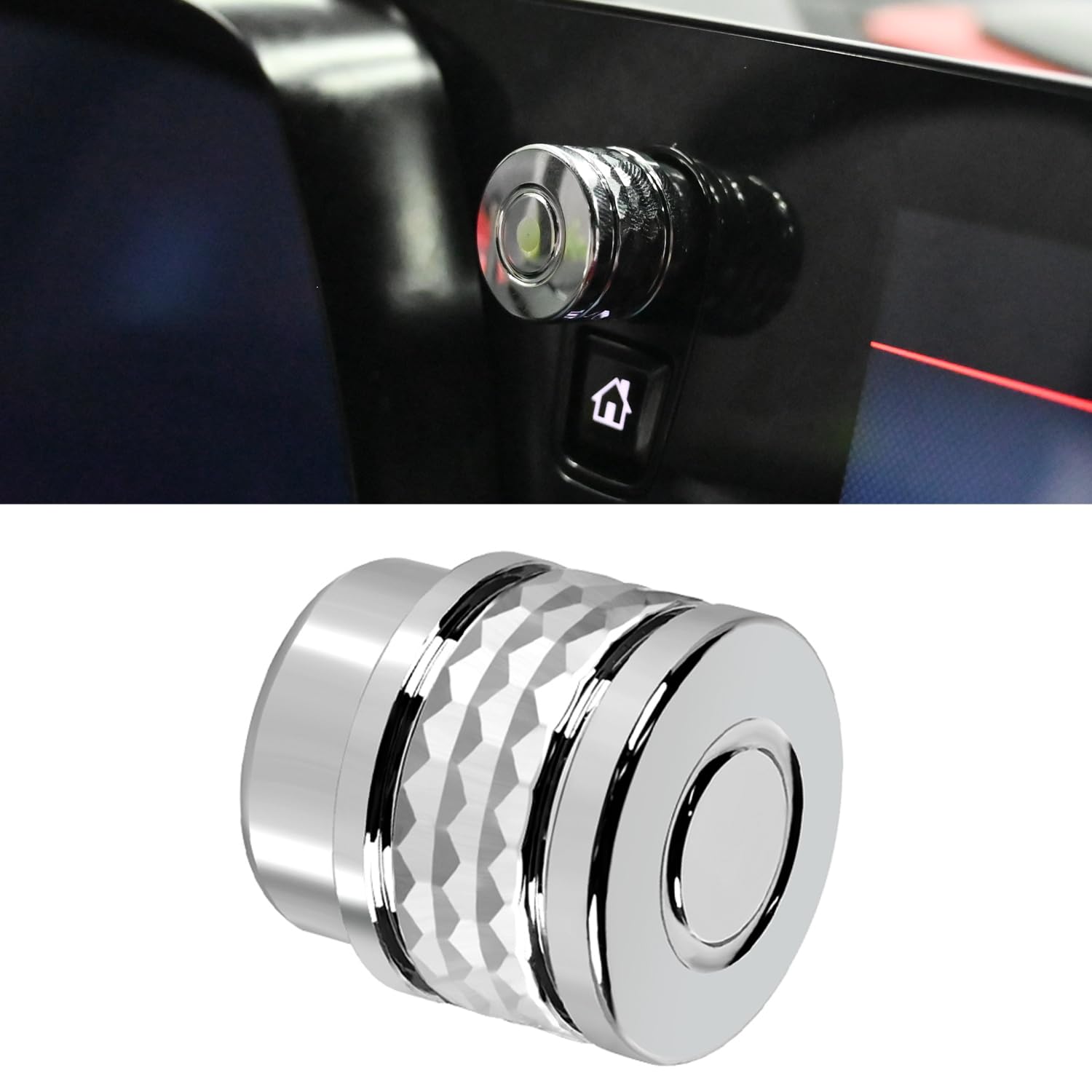 Photo 1 of BILLFARO Chrome Volume Control Knob,Extended Protective Decorative Volume Dial Rotary Knob Accessories for Corvette C8 Stingray Coupe Z51 Convertible/HTC 2020-2025 for C8 Z06/E-Ray 2023-2025 (Style 2)