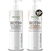 Biotin DHT Blocker Shampoo and Conditioner - Hair Growth Formula for Men and Women with Caffeine for Volume and Thickening Fine Hair