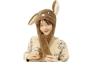 Topwon Bunny Hat Funny Plush Winter Animal Hats Earflap Rabbit Dresse Up Cosplay Party Costume Accessories Headgear - White