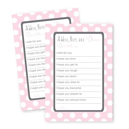 Amazon Com Pink Wishes For Baby Girl Shower Game Card Fill In Set