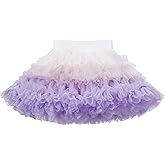 Tutu Skirts for Toddler Girls, Gradient Tiered Skirt Color-Block Fluffy Soft Tulle Skirt Daily Outfit Tutu Dress 1T-5T