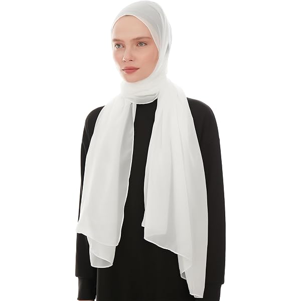Set Hijab In Chiffon E Sottocasco In Jersey Lina & Lily - Sciarpa Musulmana 71x190 Cm - Morbida E Traspirante - 2