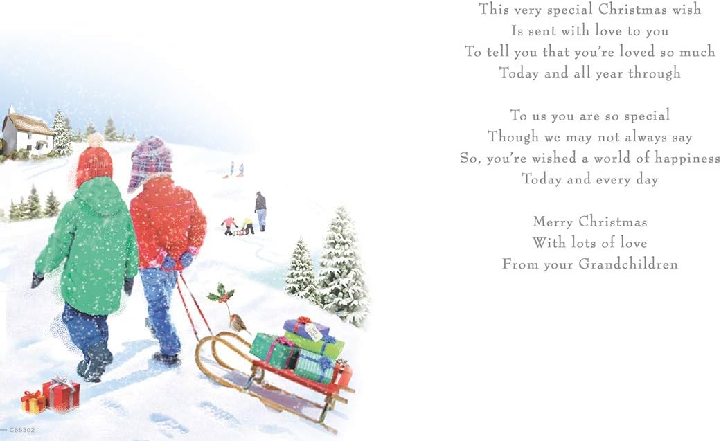 Traditional Christmas Card from Grandchildren - 9 x 6 inches - Regal Publishing, Multicolor - Image 3