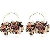 Aksod Colorful Flower Earrings White Floral Hoop Earrings Elegant Camellia Huggie Earring Jewelry for Women
