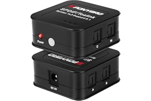 (Newest Version) PONYBRO SPDIF/Toslink Digital Audio Splitter 1 Input 3 Output, Optical Fiber Audio 1X3 Splitter, Support Dolby Digital & DTS 5.1 for PS3 Xbox Blue-Ray DVD, HDTV,TV Box