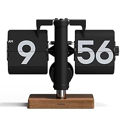 mooas Classic Modern Wood Mini Flip Desk Clock