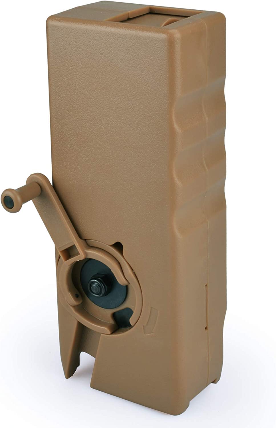 Zhongren Airsoft Speed Loader Tactical M4 Hand Crank Magazine Fast Quick Loader Capacity 6MM 1000 Rounds (Tan)