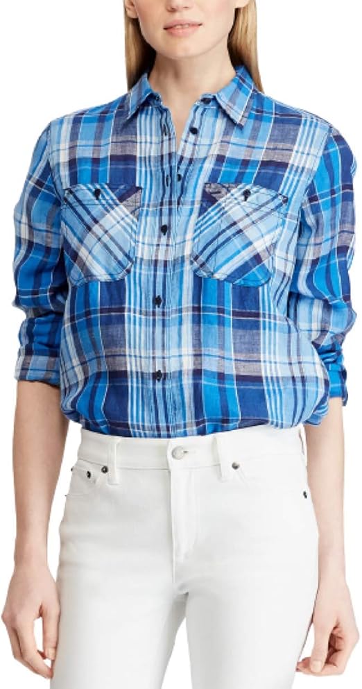 ralph lauren plaid shirt womens